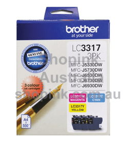 Brother LC3317 Genuine Colour 3-Ink Value Pack