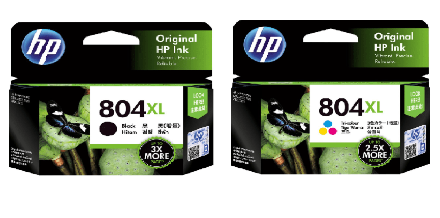 HP 804XL Genuine Black and Color 2 Inks
