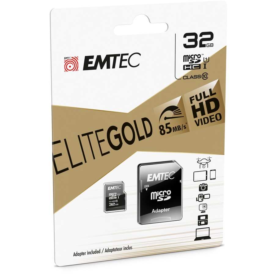 Emtec Gold+ Memory Card with Adapter 32GB