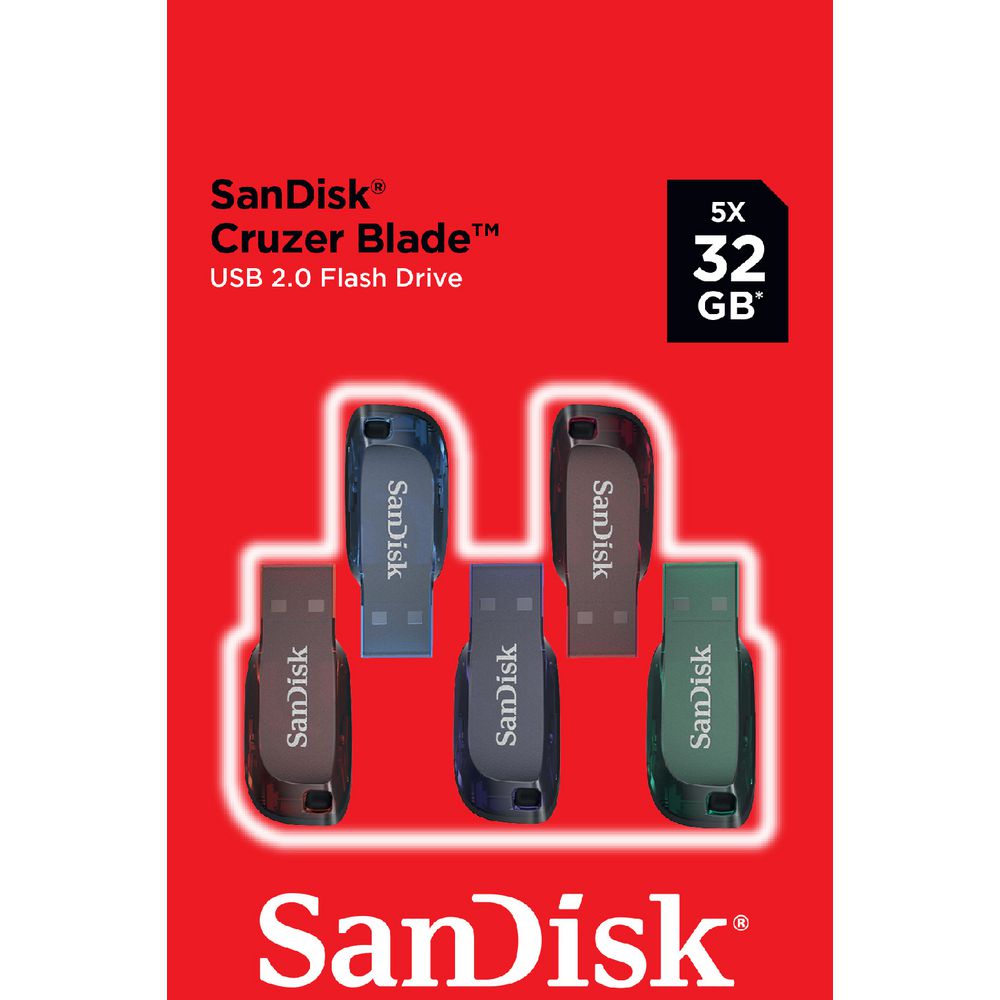SanDisk 32GB Cruzer Blade USB Flash Drive 5 Pack