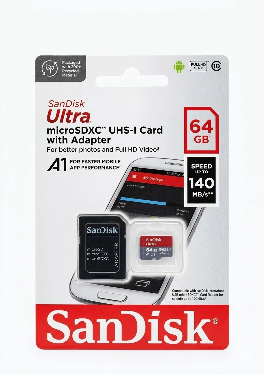 SanDisk Ultra MicroSDXC UHS-I Card with Adapter 64GB